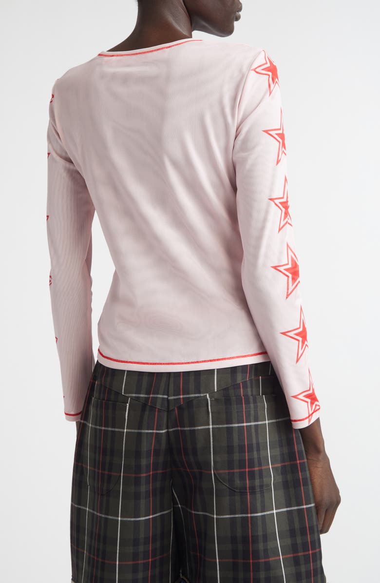 Chopova Lowena Crunchy Lasagna Mesh Top, Alternate, color, White Multi