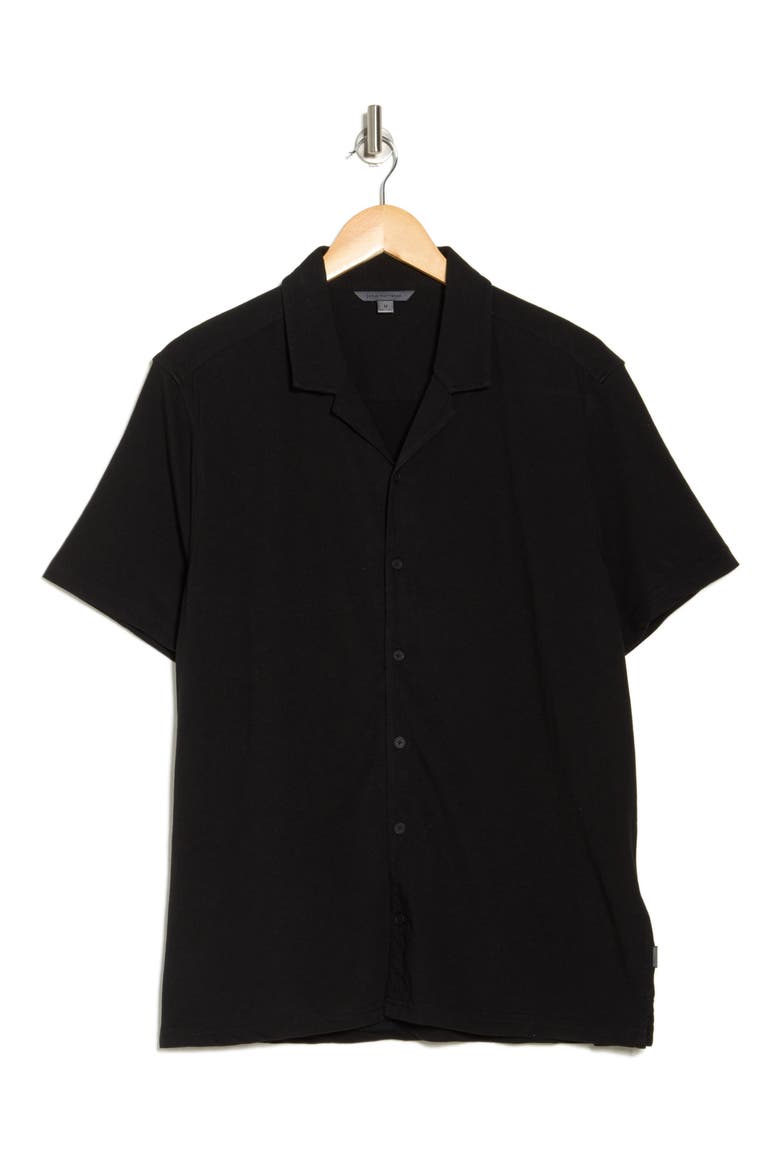 Brewer Organic Cotton Camp Shirt, Alternate, color, BLACK