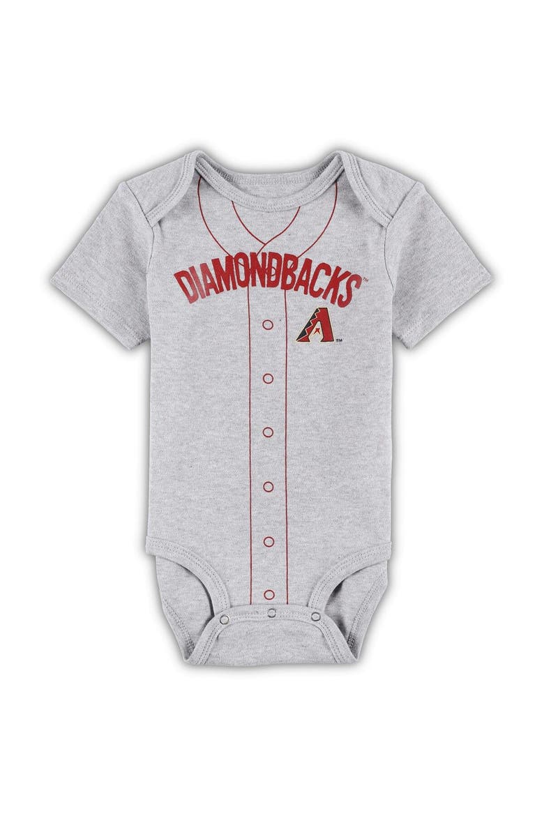 Infant White/Heather Gray Arizona Diamondbacks Two-Pack Little Slugger Bodysuit Set, Alternate, color, White