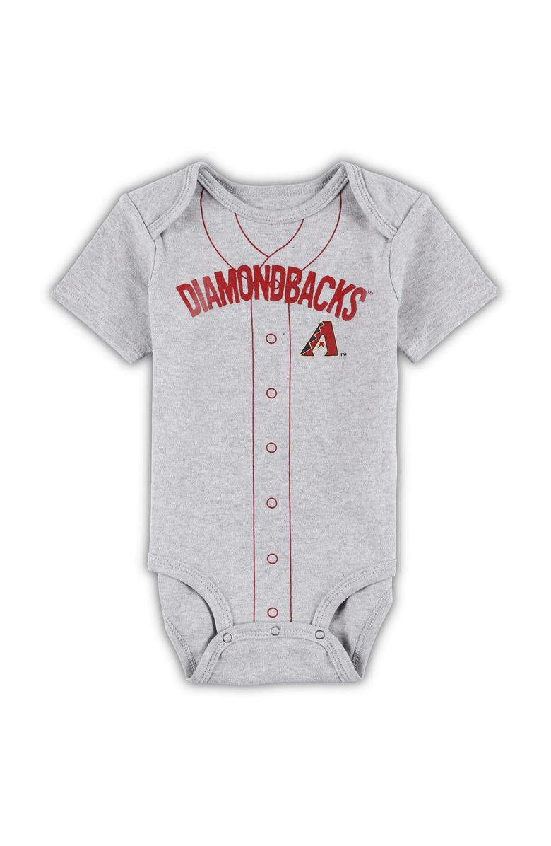 Outerstuff Infant White/Heather Gray Arizona Diamondbacks Two-Pack Little Slugger Bodysuit Set, Alternate, color, White