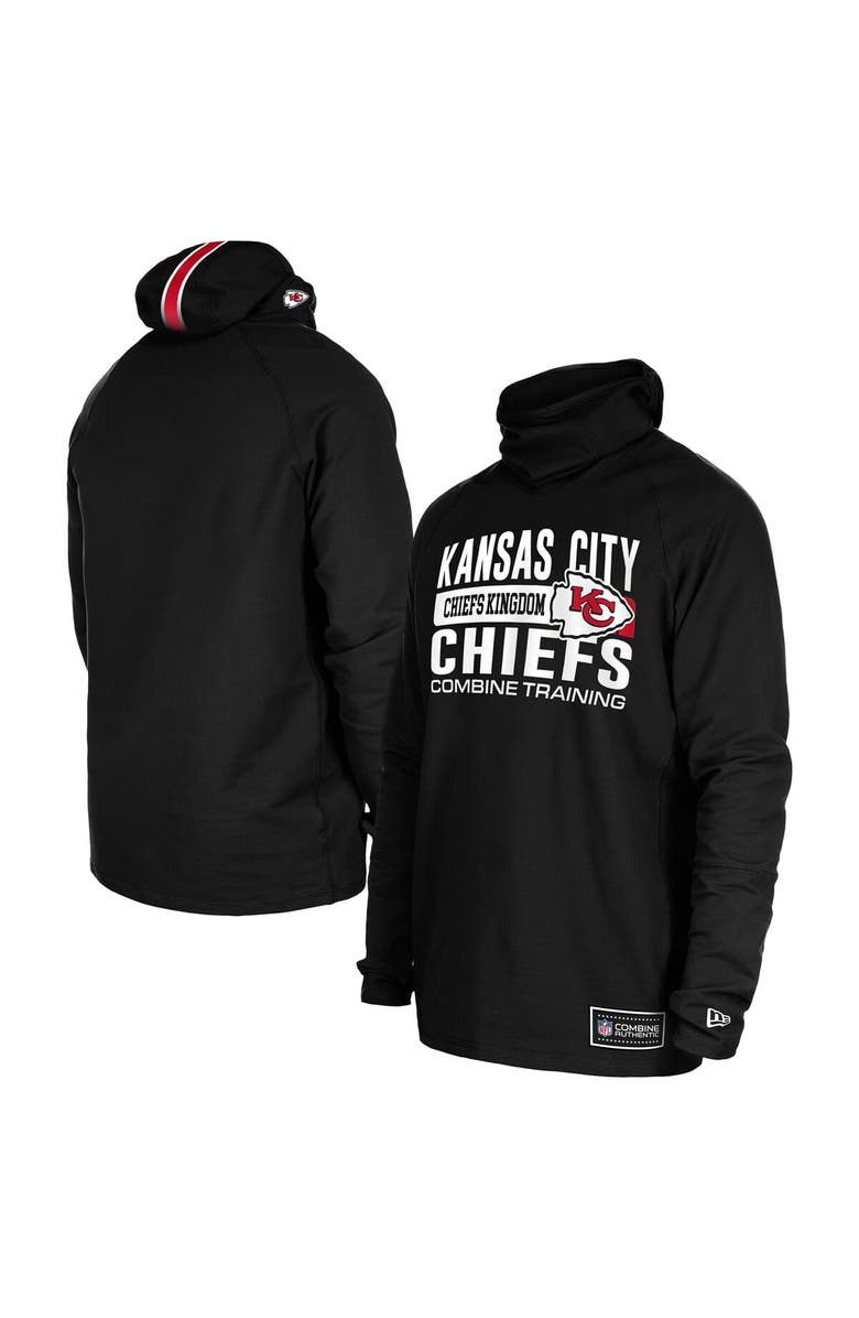 New Era Men's New Era Black Kansas City Chiefs Functional Fandom Balaclava Helmet Stripe Tri-Blend Hoodie, Main, color, Black