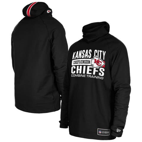 Men's New Era Black Kansas City Chiefs Functional Fandom Balaclava Helmet Stripe Tri-Blend Hoodie