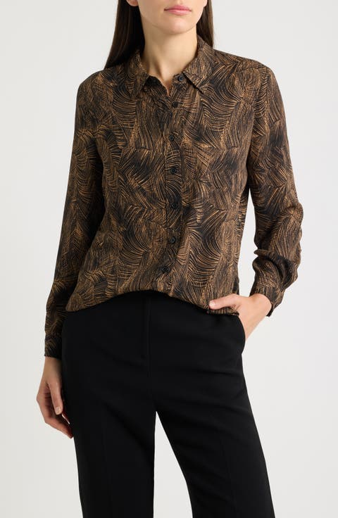 Printed Long Sleeve Utility Shirt