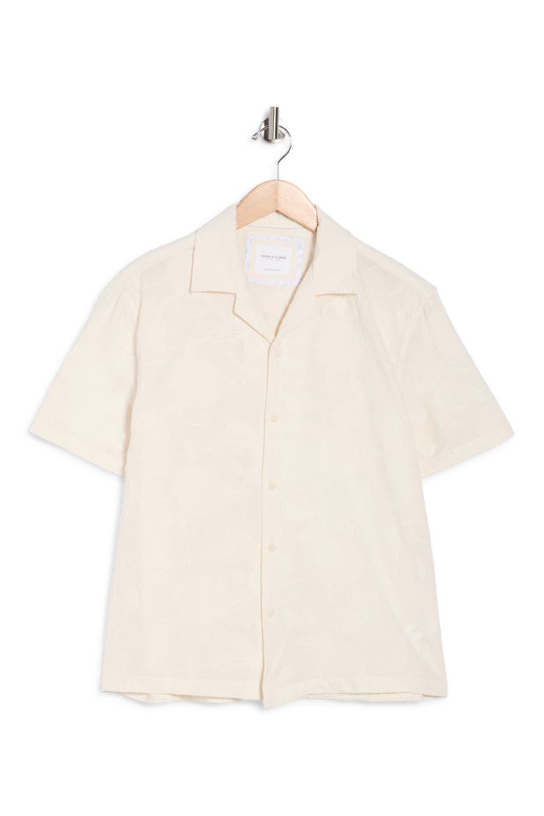 Textured Camp Floral Shirt, Alternate, color, OFF WHITE