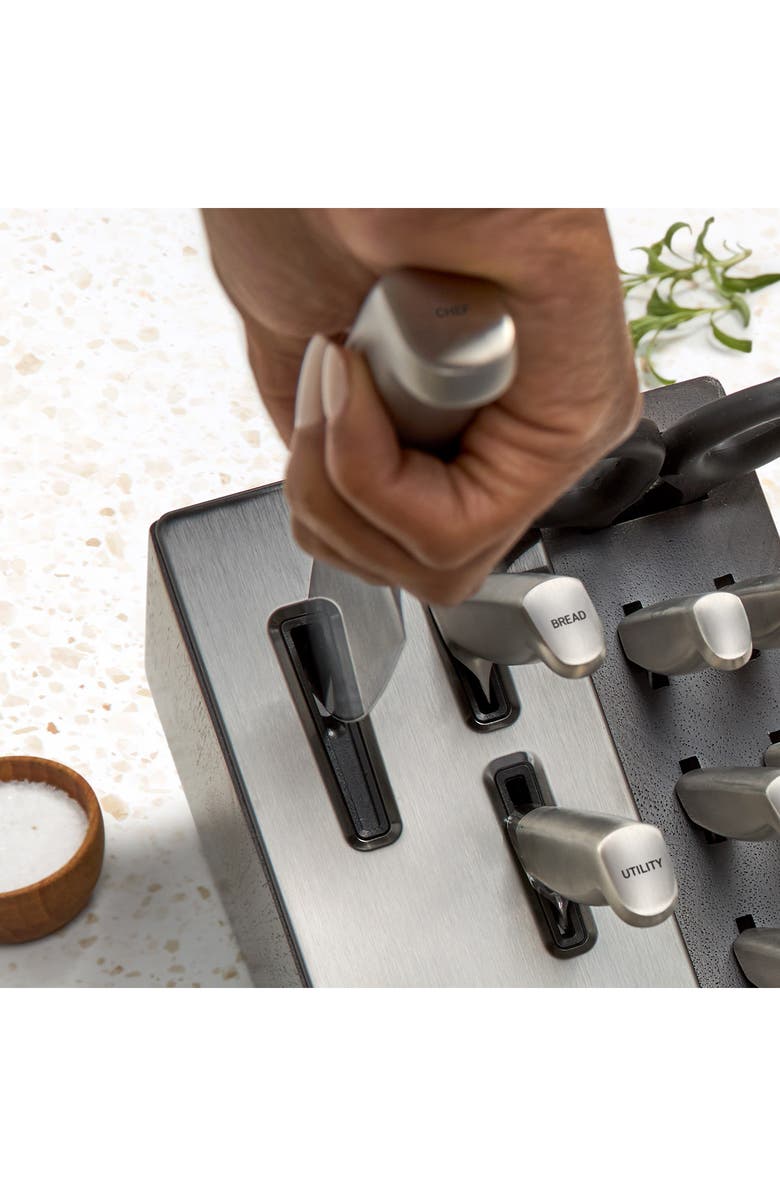 CALPHALON Premier SharpIN Edgetech<sup
™</sup
15-Piece Stainless Steel Knife Block Set, Alternate, color, Stainless Steel