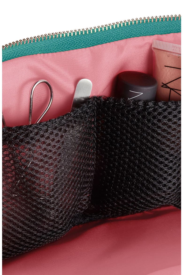 Signature Makeup Bag, Alternate, color, JADE/ BLUSH