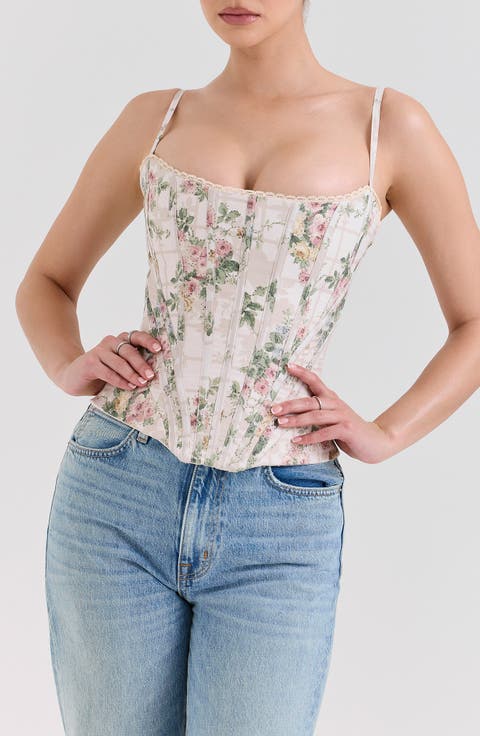 Cadie Stretch Cotton Corset Top