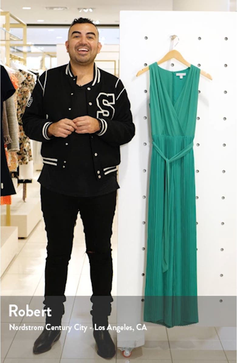 Pleated Faux Wrap Jumpsuit, sales video thumbnail