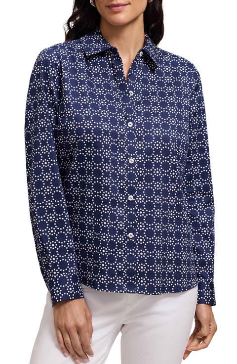 Hampton Geo Print Cotton Button-Up Shirt