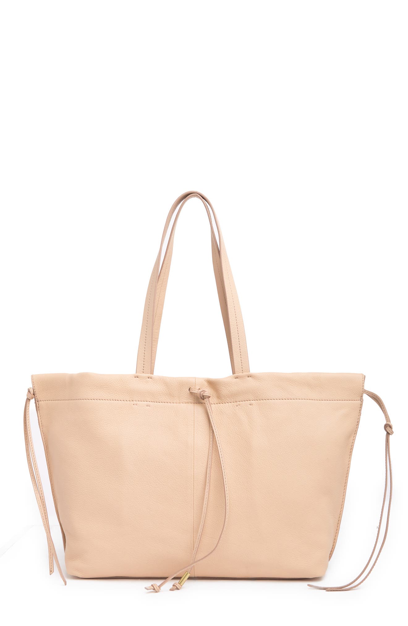 Aeyn Large Leather Tote, Main, color, MACADAMIA