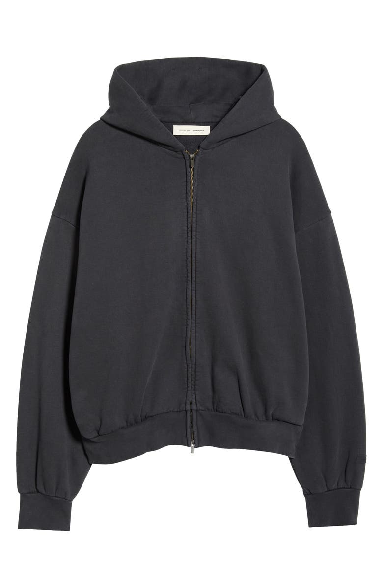 Fear of God Essentials Classic Zip Hoodie, Main, color, Vintage Black
