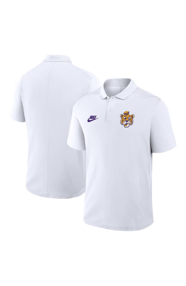 Nike Men's Nike White LSU Tigers Primetime Victory Legacy Vault Logo Performance Polo, Alternate, color, 
