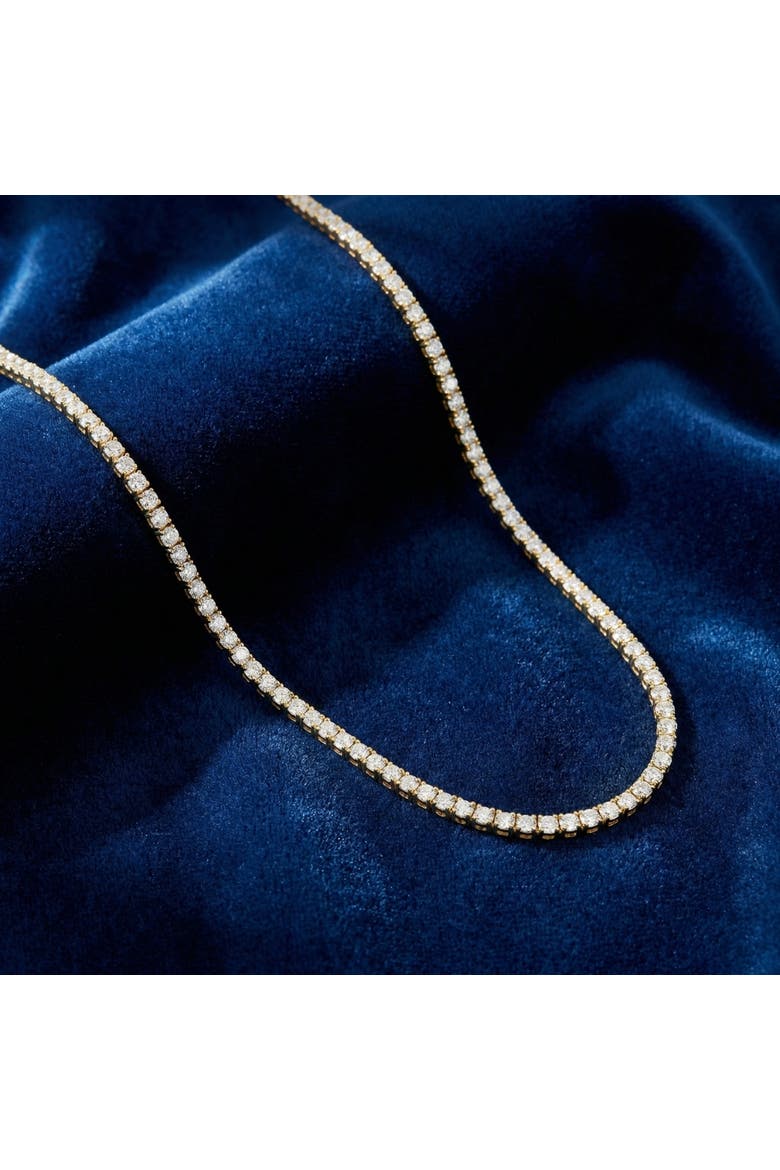 20Ct Round Diamond Tennis Necklace 14k Gold Lab Grown, Alternate, color, 14k Yellow Gold