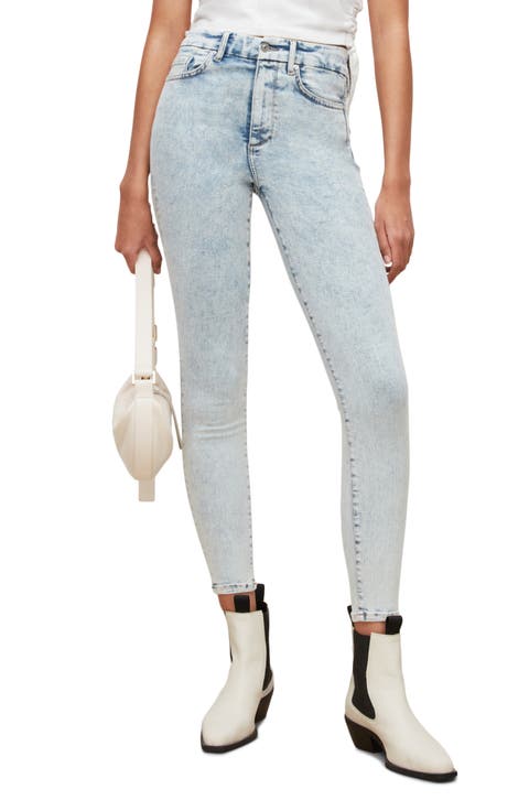 Dax High Waist Ankle Skinny Jeans (Snow Indigo)