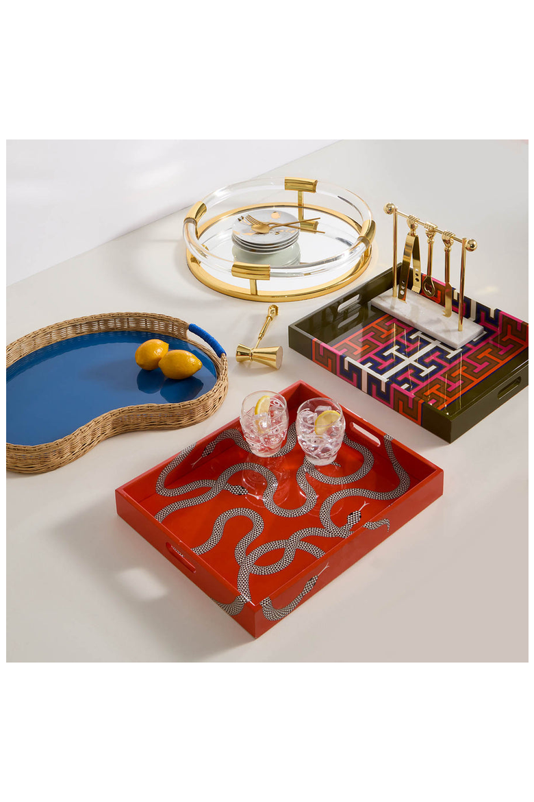 Madrid Lacquer Tray, Alternate, color, Olive Green / Multi