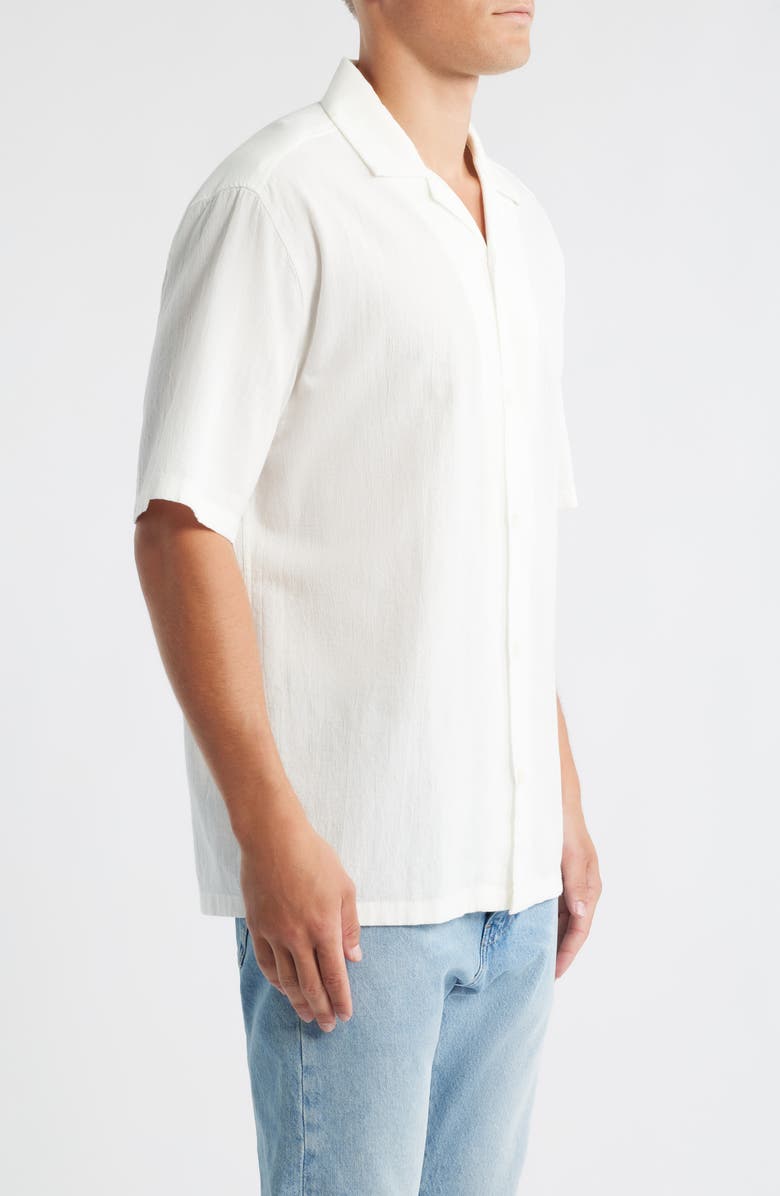 Brooklyn Industries Short Sleeve Cotton Button-Up Shirt, Alternate, color, Antique White