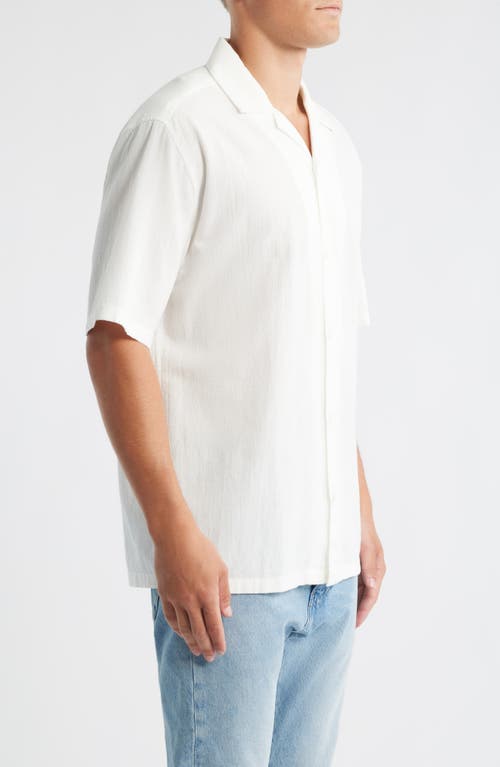 Brooklyn Industries Short Sleeve Cotton Button-up Shirt In White