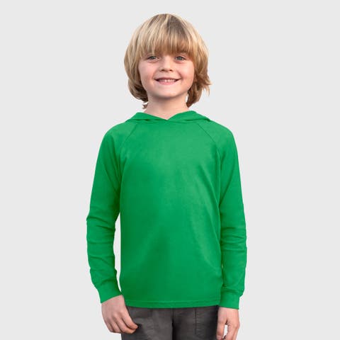Medium-Weight 100% Cotton Long Sleeve Hooded Tee with Cuffs (Toddler, Little Kid & Big Kid)