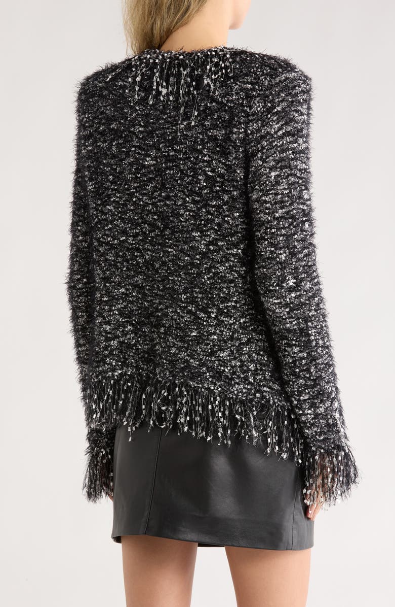 L'AGENCE Knit Cardigan, Alternate, color, Black/ Silver