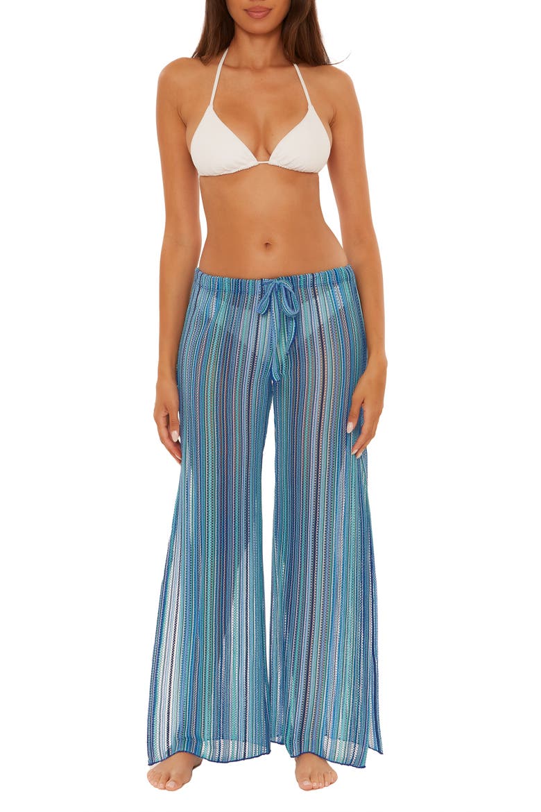 Seaside Stripe Cover-Up Pants, Main, color, OCEAN