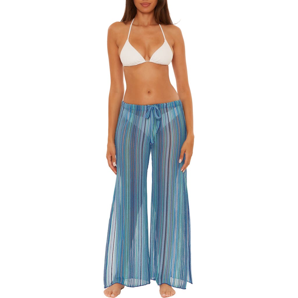 Becca Seaside Stripe Cover-up Pants In Blue
