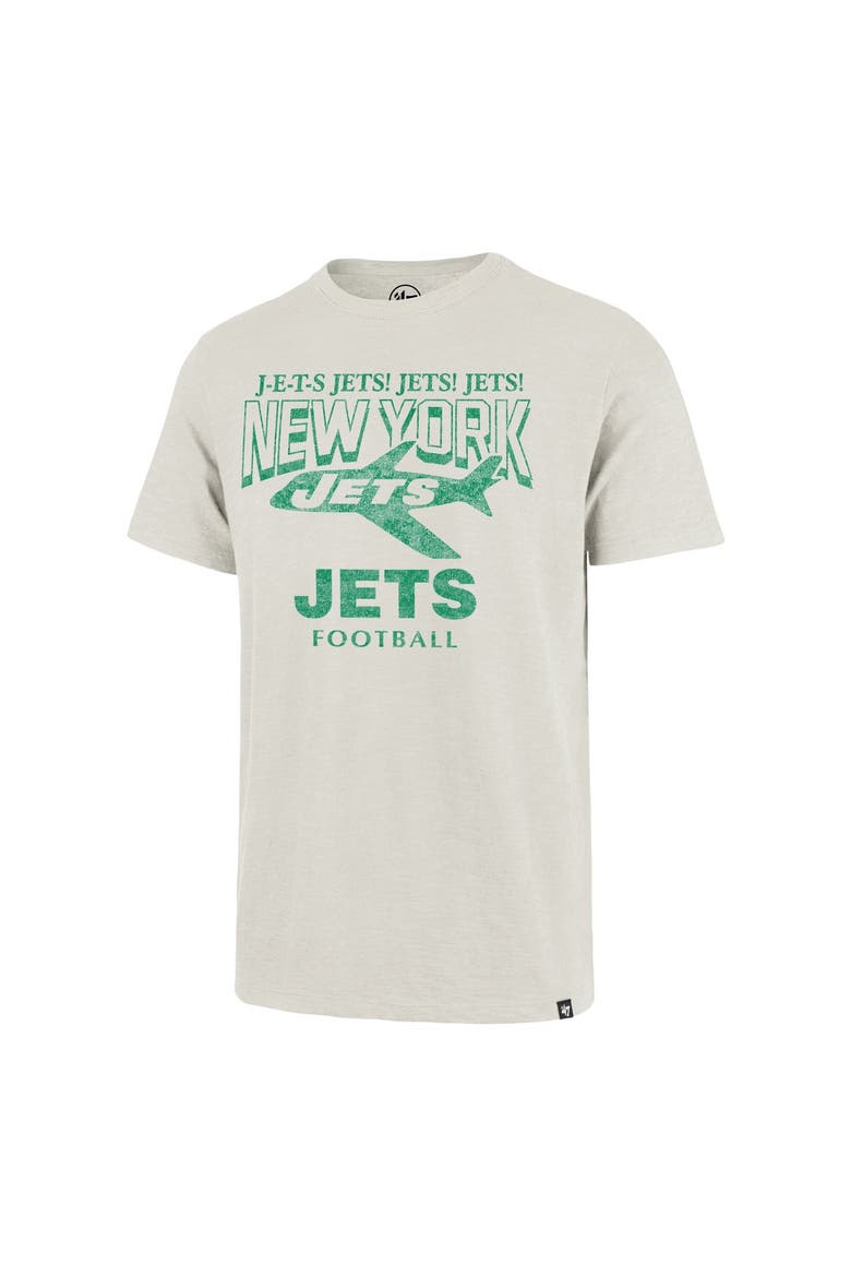 Men's '47  Natural New York Jets Head On Scrum Slub T-Shirt, Main, color, Natural