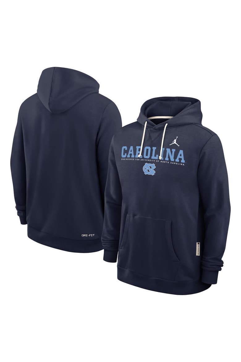 Men's Jordan Brand Navy North Carolina Tar Heels 2025 Sideline Standard Issue Dri-FIT Hoodie, Alternate, color, Navy