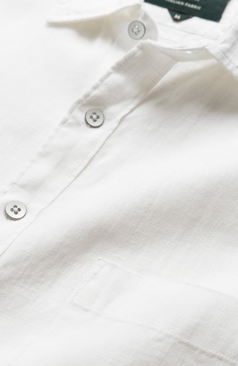 Rodd & Gunn Palm Beach Sports Fit Short Sleeve Linen Button-Up Shirt, Alternate, color, Snow