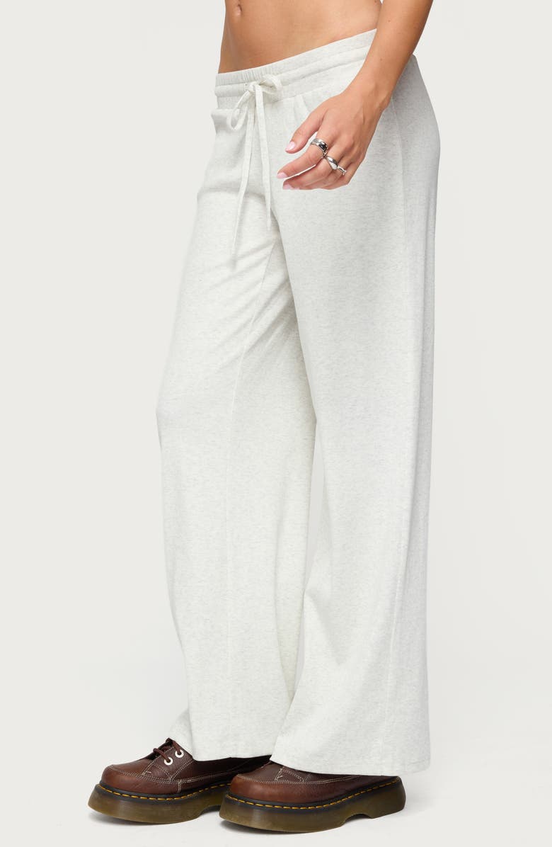 EDIKTED Cicilia Rib Drawstring Pants, Alternate, color, Gray-Melange