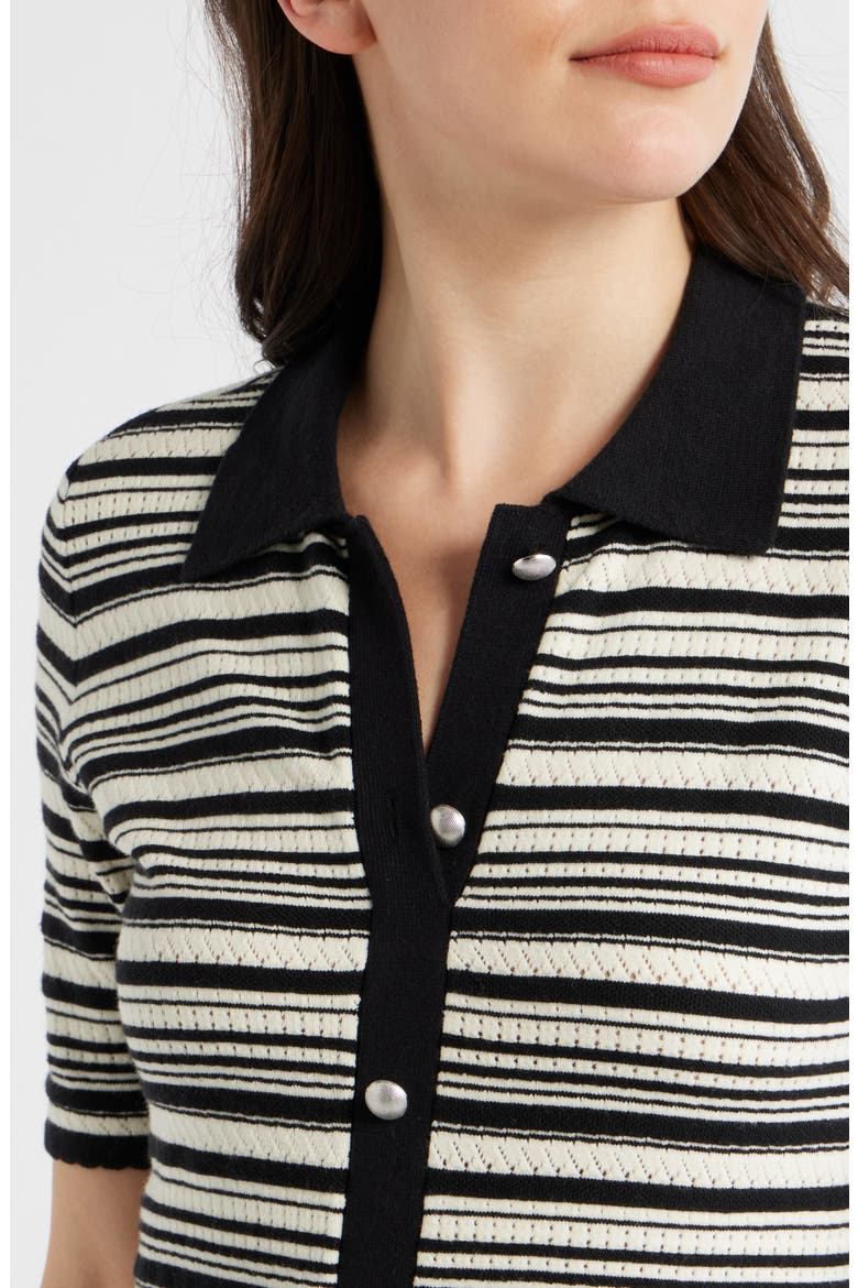 The Lucine Midi Sweater Dress, Alternate, color, NOIR/ IVORY