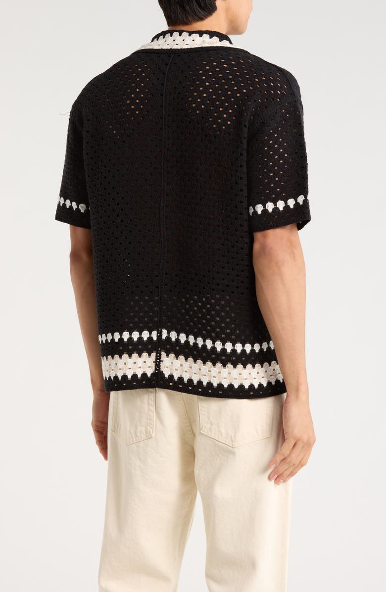 TRUTH Crochet Button-Up Shirt, Alternate, color, Black/ Neutral Combo