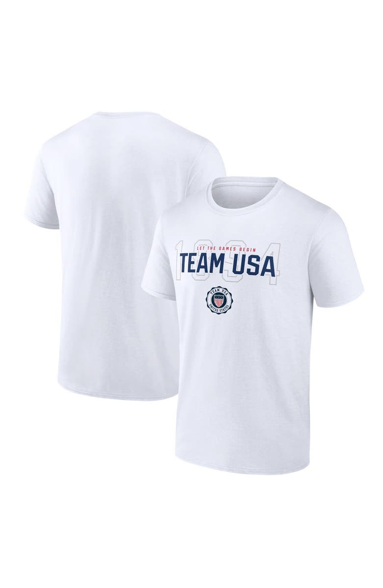 FANATICS Men's Fanatics Branded White Team USA Bold Outline T-Shirt, Main, color, White