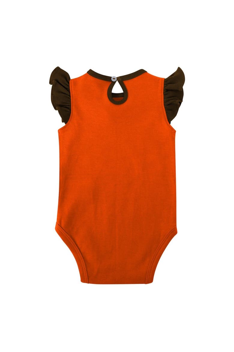 Girls Newborn & Infant Brown/Orange Cleveland Browns Spread the Love 2-Pack Bodysuit Set, Alternate, color, Brown