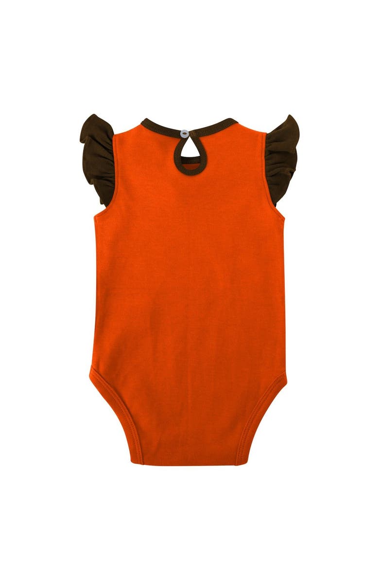 Outerstuff Girls Newborn & Infant Brown/Orange Cleveland Browns Spread the Love 2-Pack Bodysuit Set, Alternate, color, Brown