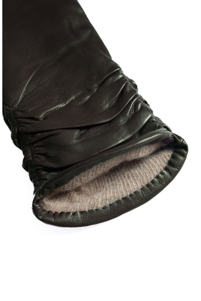 Meggan Silk Lined Leather Gloves, Alternate, color, FOREST GREEN