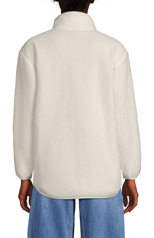 Lands' End Cozy High Pile Full Zip Fleece Jacket In White