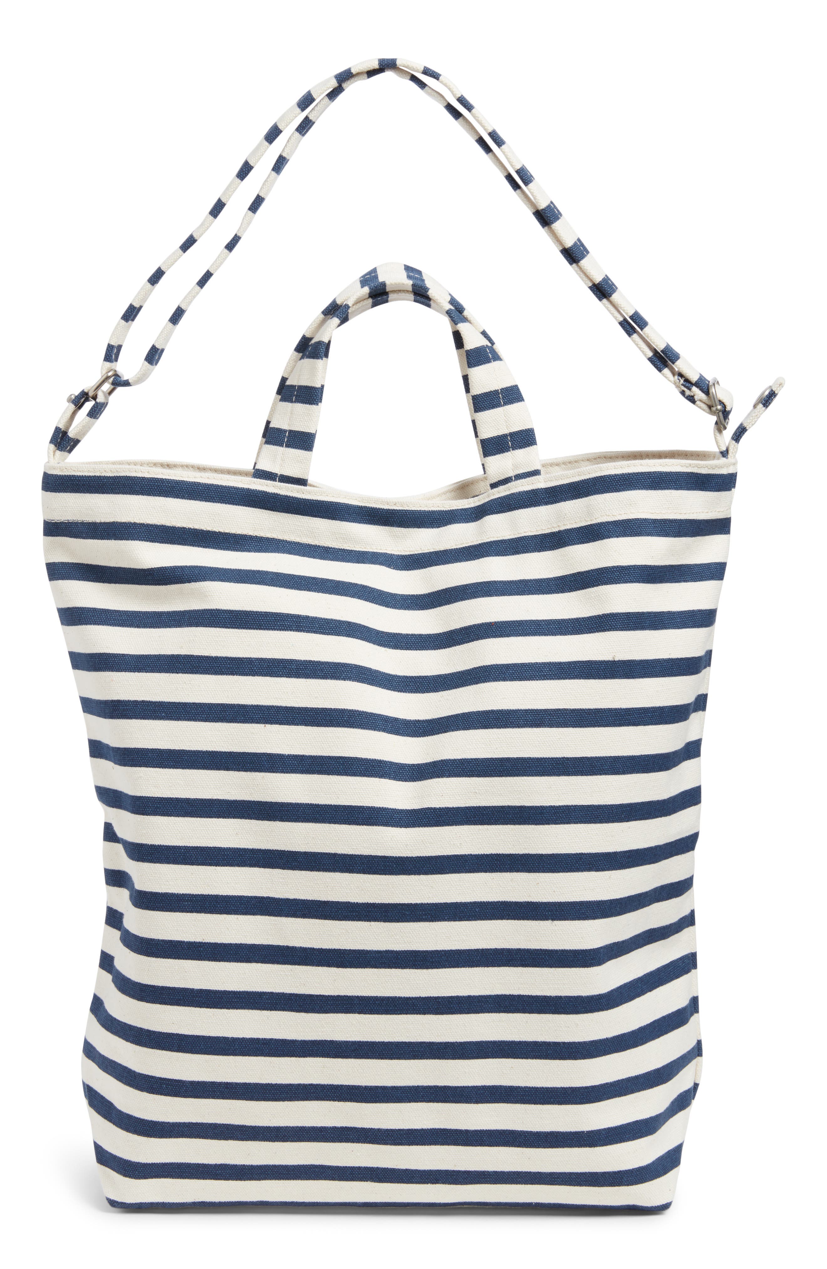 Duck Bag Canvas Tote, Main, color, WHITE/ BLUE