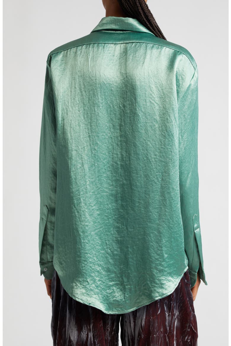 Bunny Collar Button-Up Shirt, Alternate, color, SAGE GREEN
