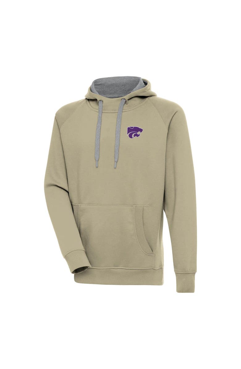 ANTIGUA Men's Antigua Khaki Kansas State Wildcats Victory Pullover Hoodie, Main, color, 