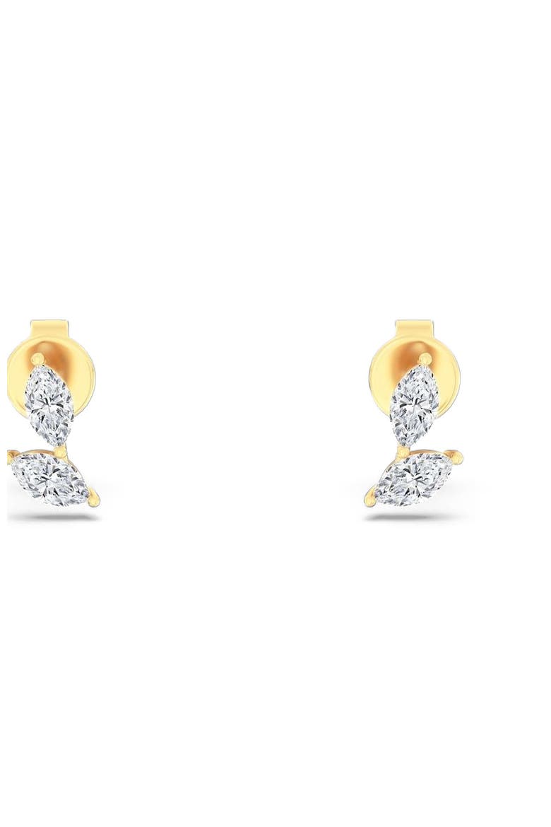 Petite Marquise Duo Lab Diamond Studs in 14K Gold, Main, color, Yellow Gold