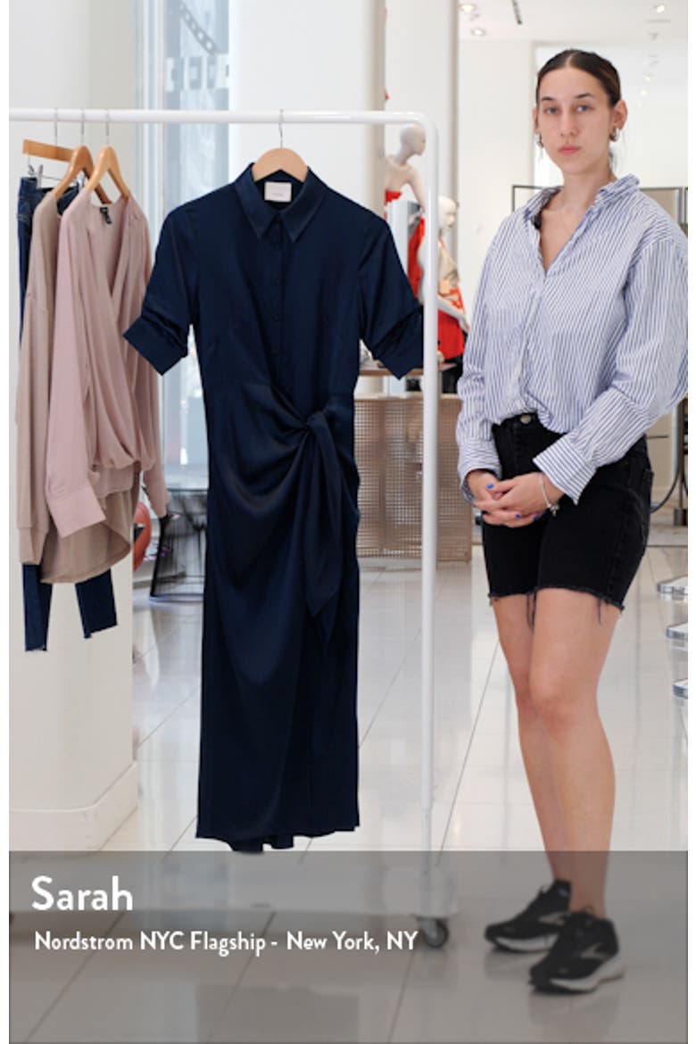 Jacey Tie Waist Silk Shirtdress video