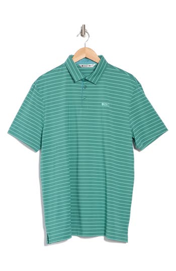 Black Clover Oceans 7 Performance Knit Polo In Jade Clover Jade
