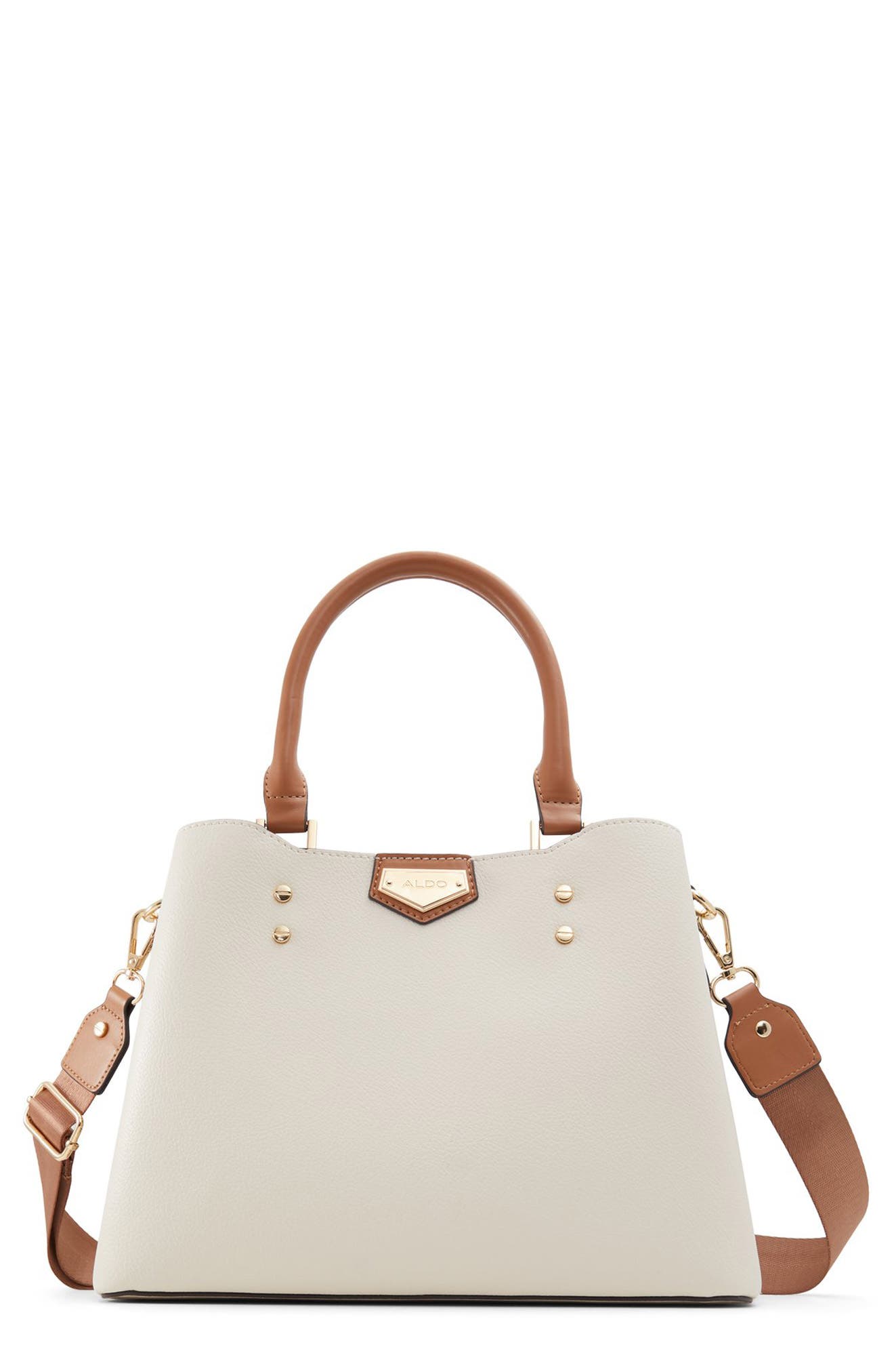 ALDO Caraever Faux Leather Satchel, Main, color, 