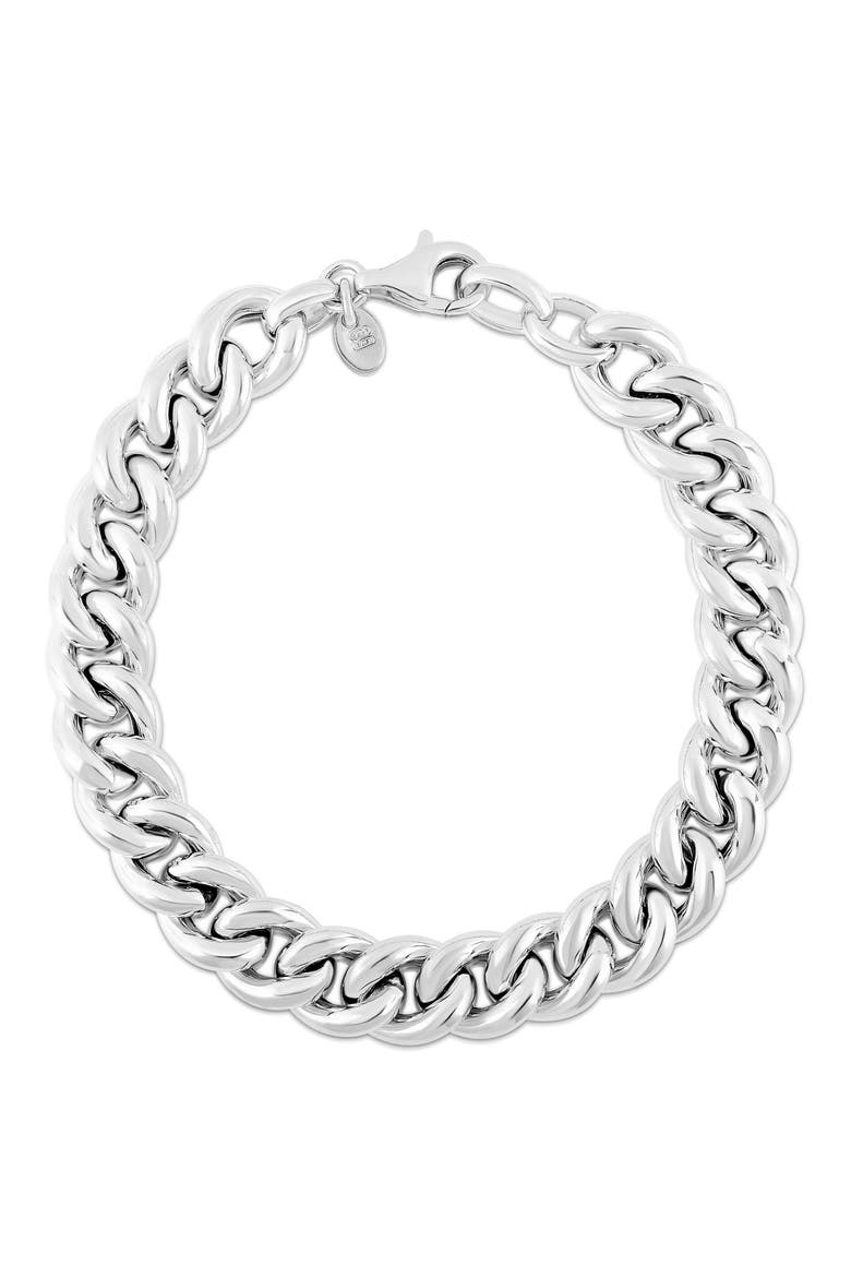Bold Curb Chain Bracelet, Main, color, SILVER