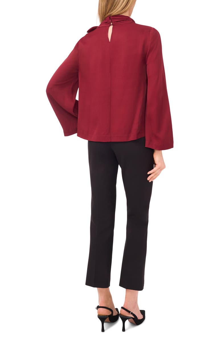 Ted Baker Tie Neck Twill Top, Alternate, color, Tawny Port
