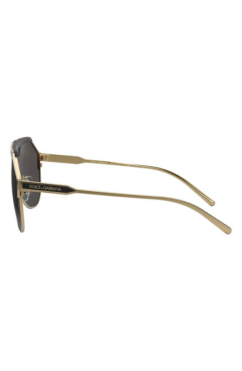 Dolce&Gabbana 60mm Gradient Aviator Sunglasses, Alternate, color, Gold/ Black Matte/ Grey