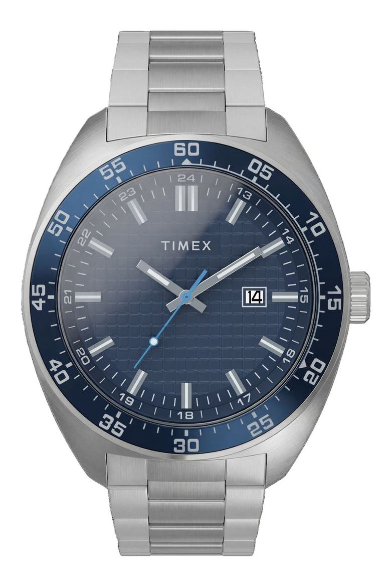 Three-Hand Two-Tone Stainless Steel Watch, Main, color, SILVER
