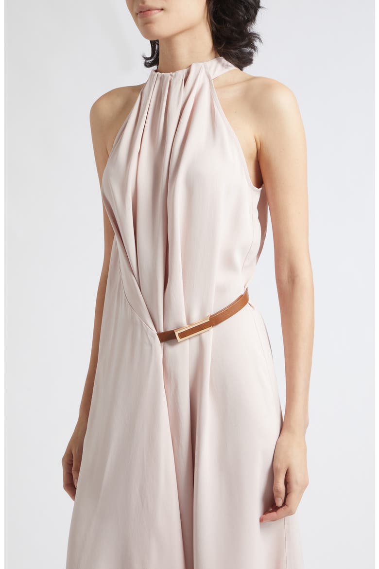 Evie Halter Neck Midi Dress, Alternate, color, PALE PINK