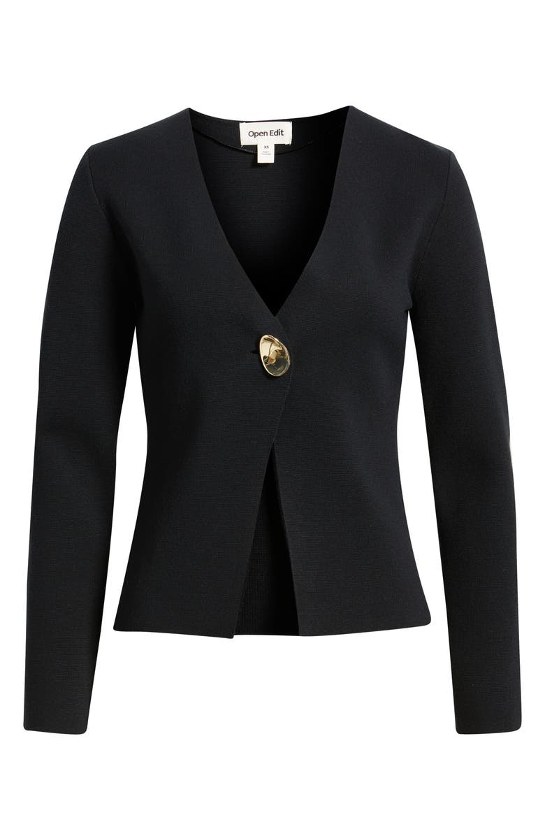 Open Edit Structured One-Button Cardigan, Main, color, Black