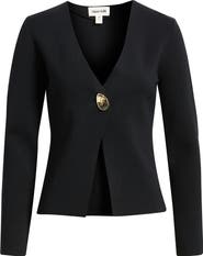 Open Edit Structured One-Button Cardigan